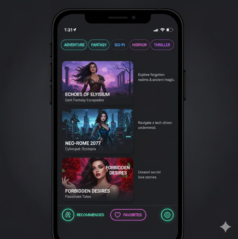 AI 기반 추천 시스템이 적용된 성인 링크모음 사이트의 모바일 화면.