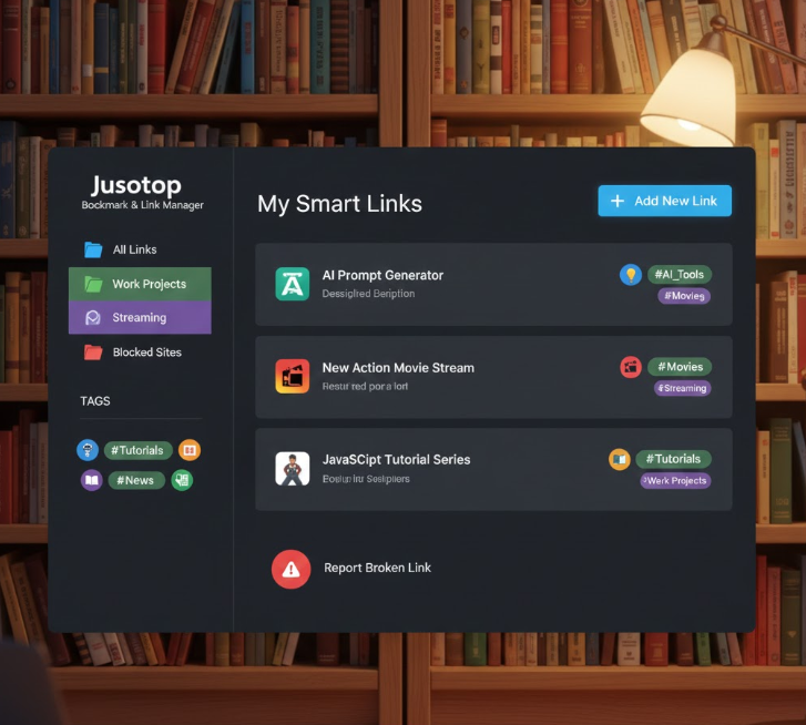 즐겨찾기 링크관리 인터페이스 스크린샷 즐겨찾기 링크관리 인터페이스 스크린샷